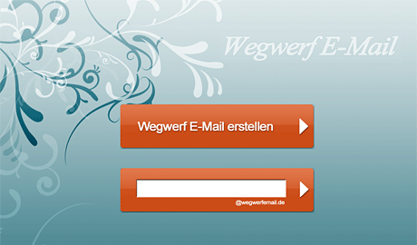 Bildschirmfoto wegwerfemail.de